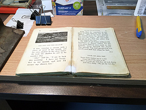 Children's book repair in progress