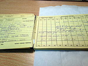 Pilot Log book repair in progress